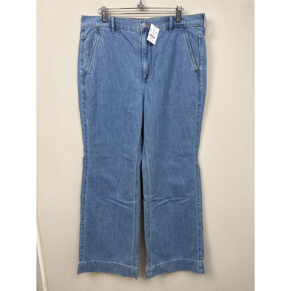 J. Crew Drapey Denim Trousers Blue Wide Leg Baggy Jeans Women's 30